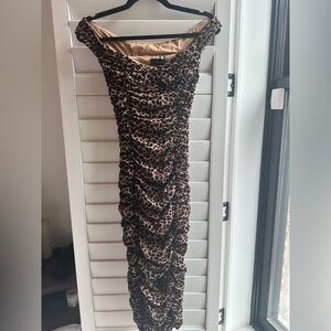 Majorelle Off the Shoulder Leopard Dress. Never worn!